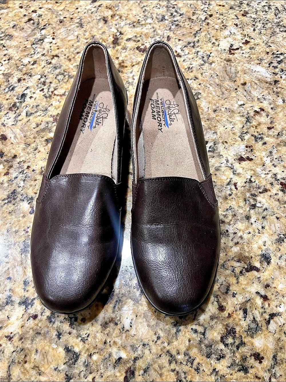 Life Stride Brown Slip-On Flats